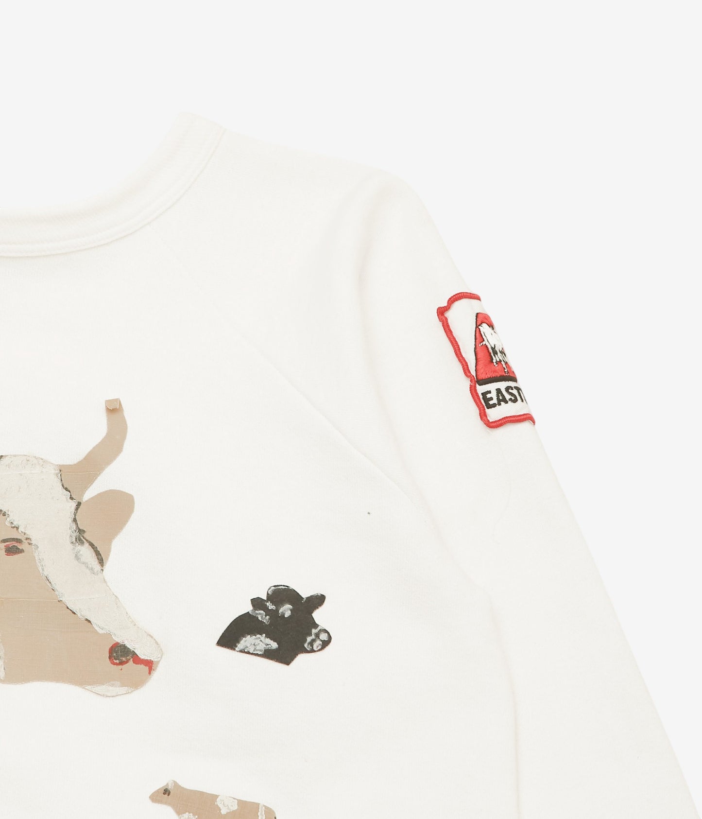 VINTAGE CLOTHING ''1960s HANES COTTON SWEAT W/COW PATCH'' (WHITE)