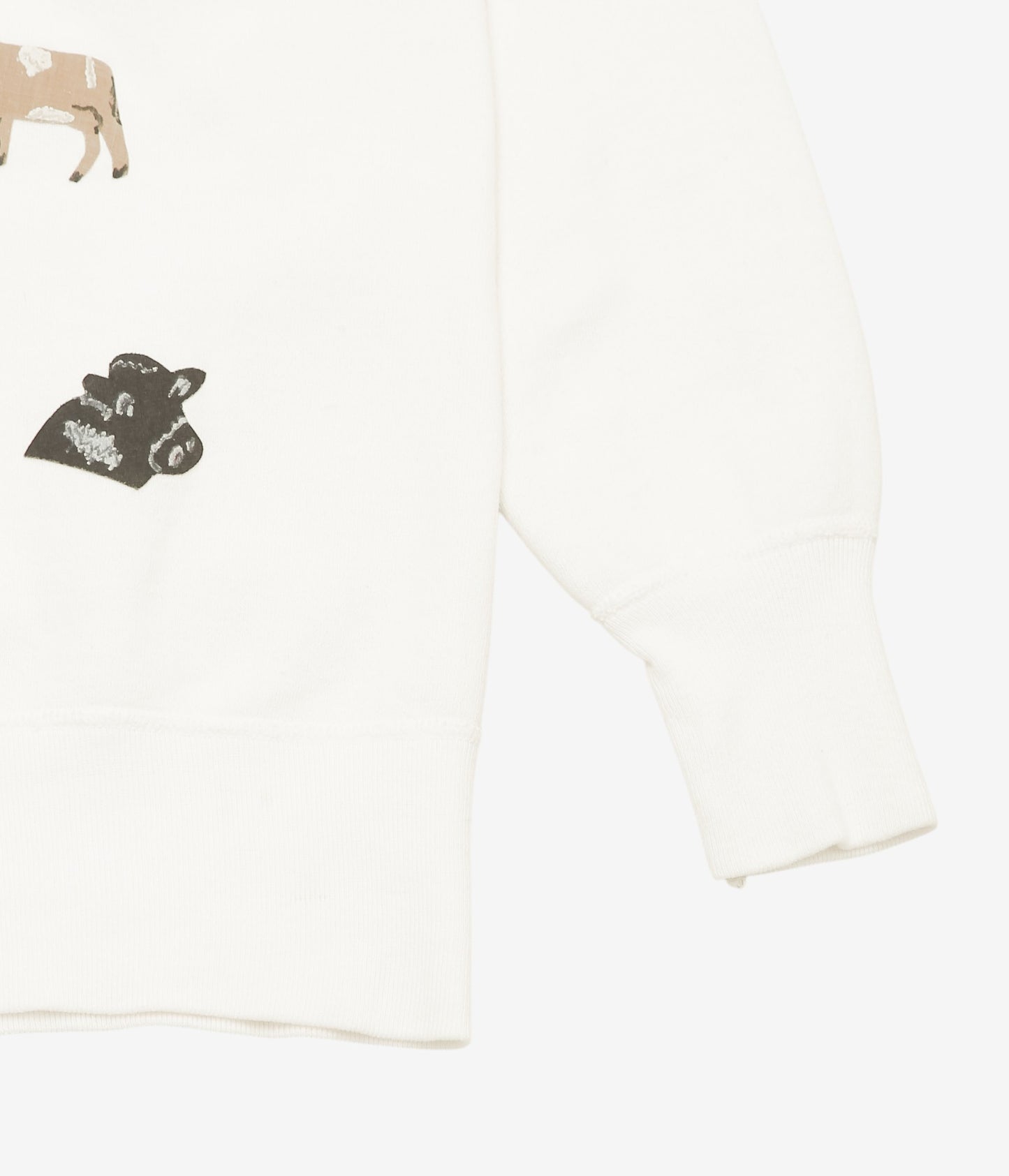 VINTAGE CLOTHING ''1960s HANES COTTON SWEAT W/COW PATCH'' (WHITE)