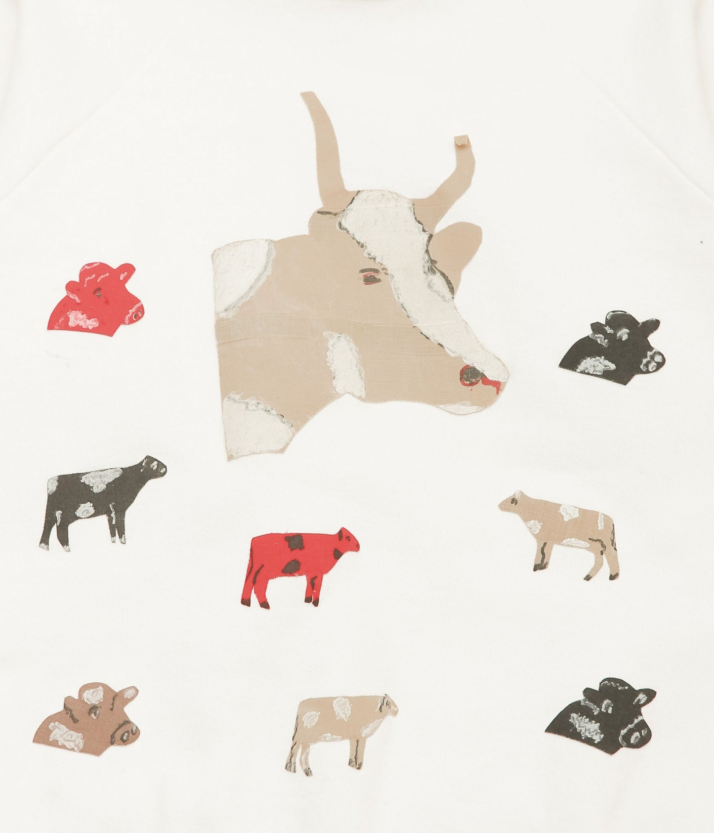 VINTAGE CLOTHING ''1960s HANES COTTON SWEAT W/COW PATCH'' (WHITE)