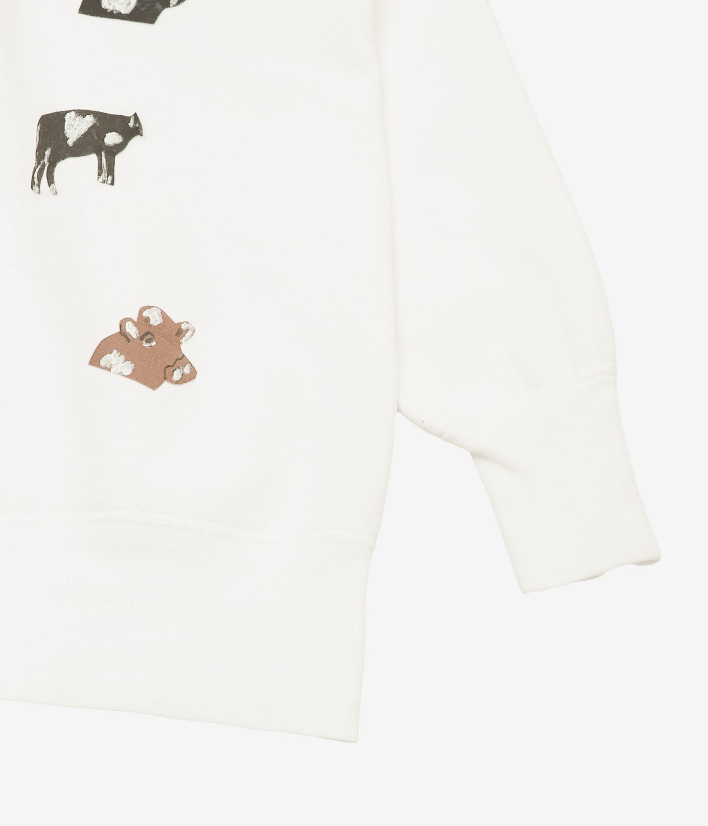 VINTAGE CLOTHING ''1960s HANES COTTON SWEAT W/COW PATCH'' (WHITE)