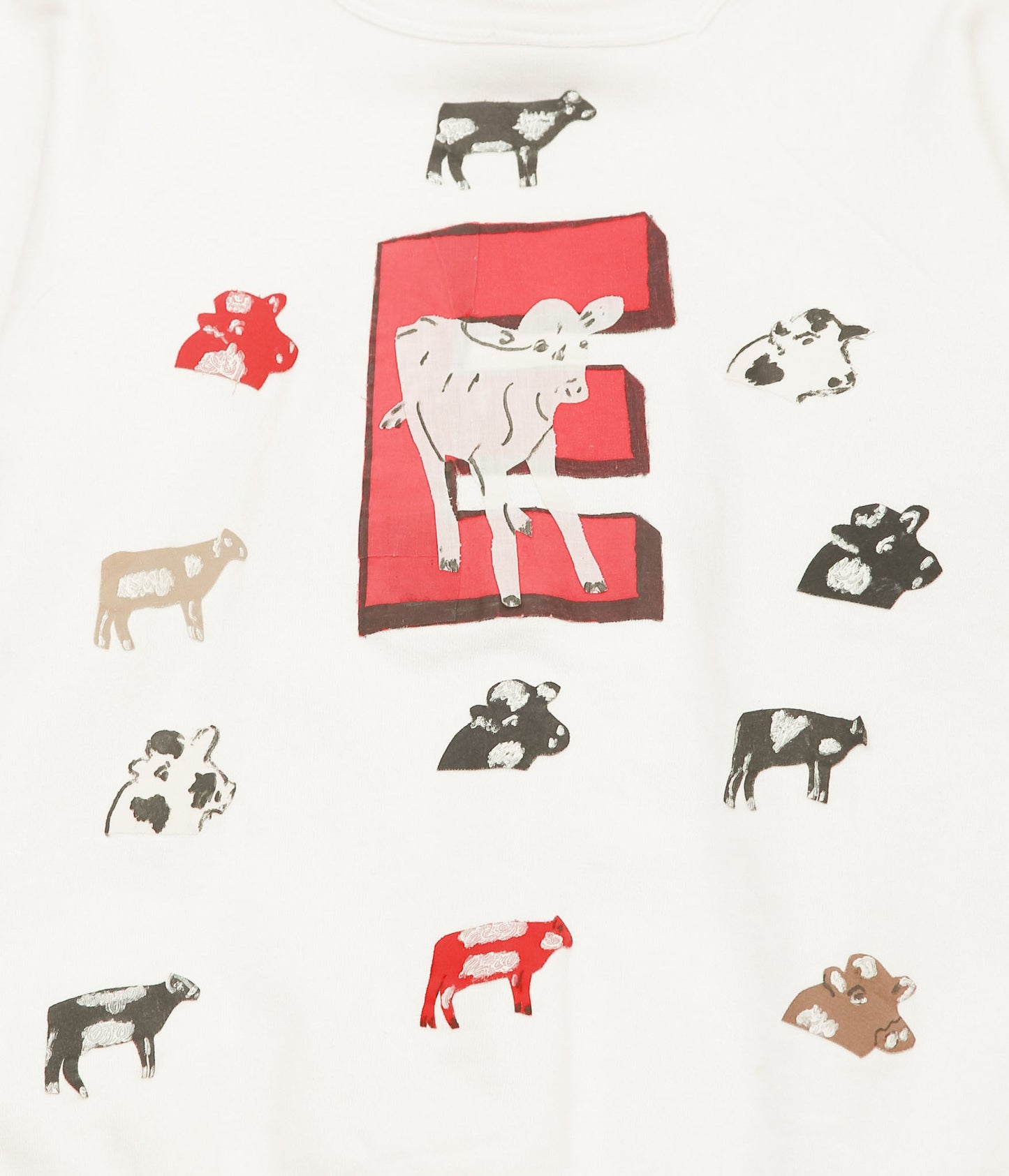 VINTAGE CLOTHING ''1960s HANES COTTON SWEAT W/COW PATCH'' (WHITE)