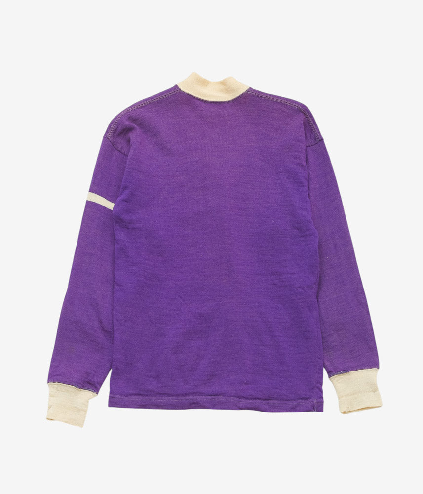 VINTAGE CLOTHING ''1960s KNIT CARDIGAN NON LETTER'' (PURPLE)