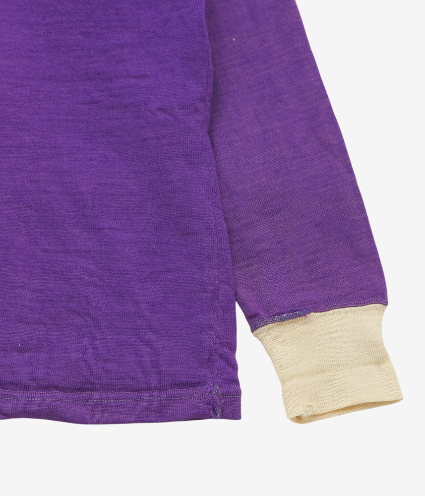 VINTAGE CLOTHING ''1960s KNIT CARDIGAN NON LETTER'' (PURPLE)