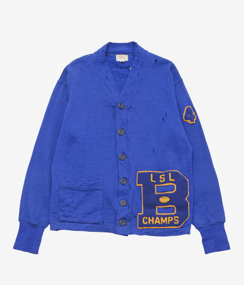 VINTAGE CLOTHING ''1960s WOOL KNIT CARDIGAN'' (BLUE)