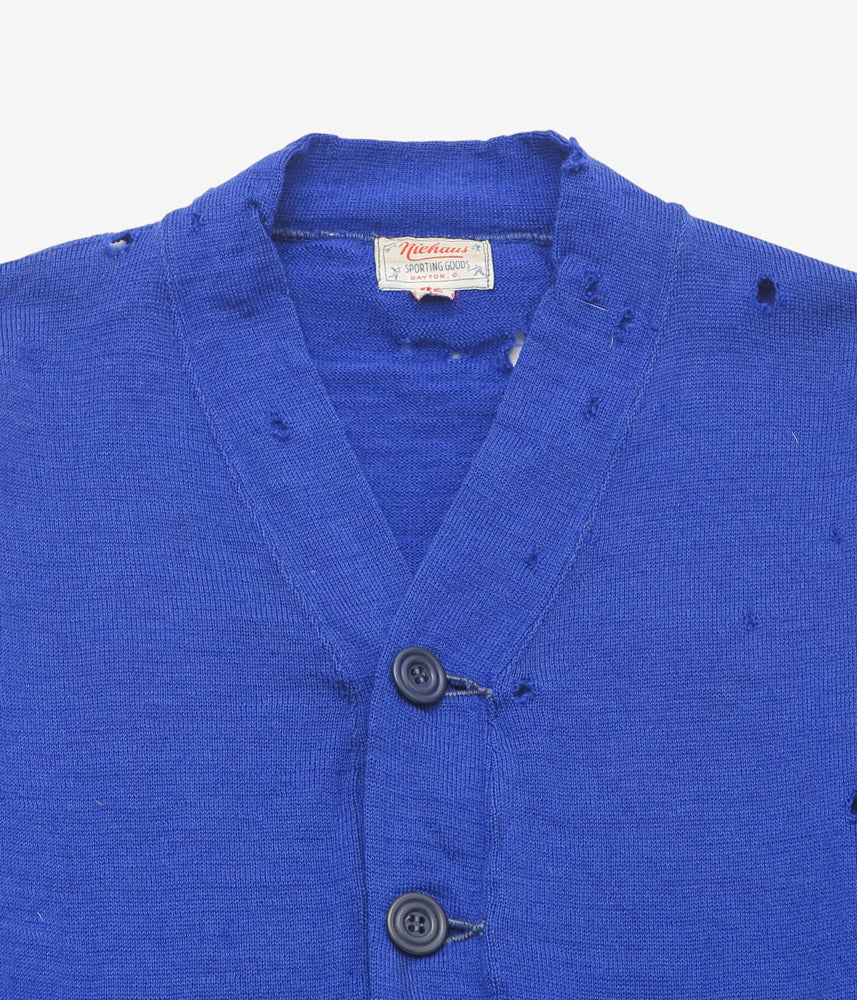 VINTAGE CLOTHING ''1960s WOOL KNIT CARDIGAN'' (BLUE)