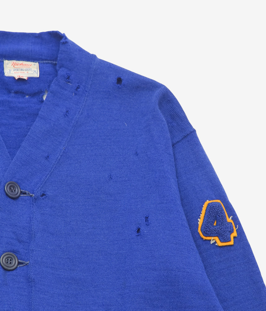 VINTAGE CLOTHING ''1960s WOOL KNIT CARDIGAN'' (BLUE)