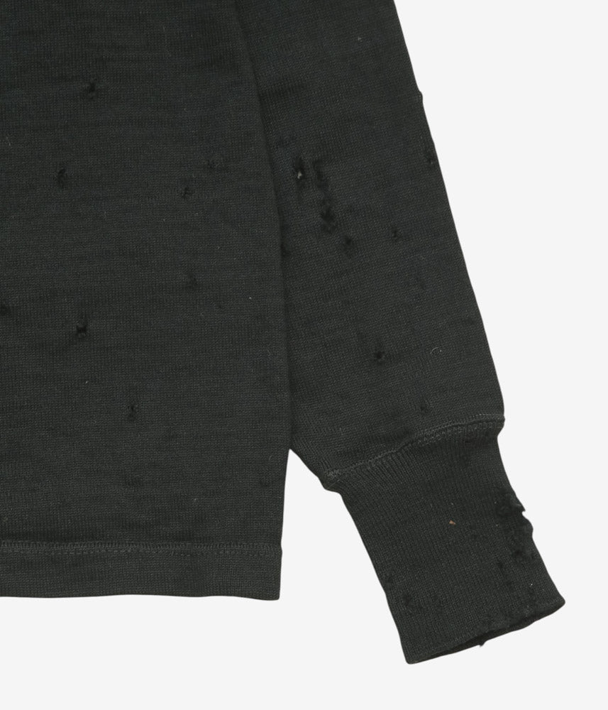 VINTAGE CLOTHING ''1960s WOOL LETTERED KNIT CARDIGAN'' (BLACK)