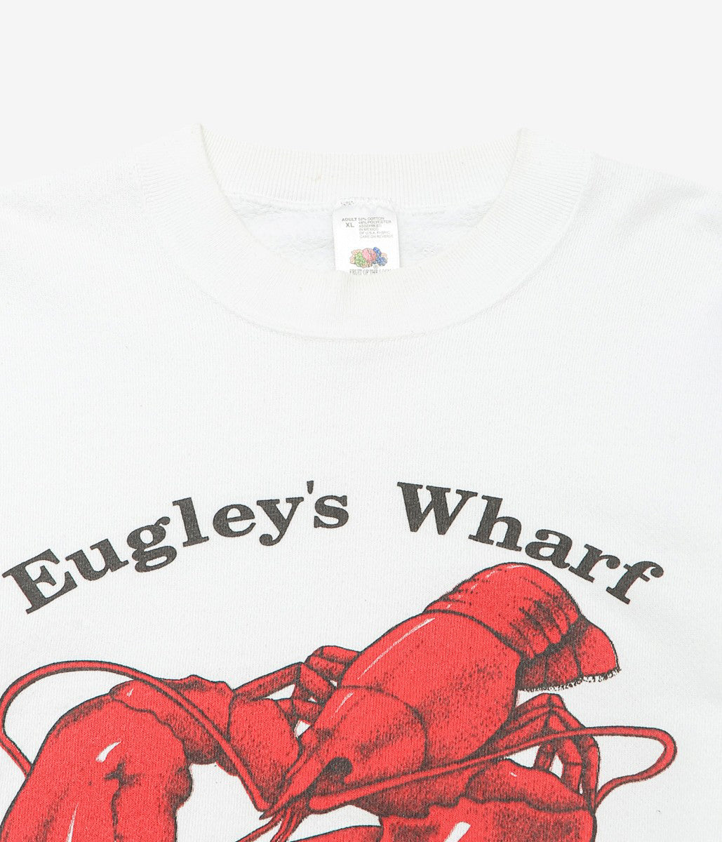 VINTAGE CLOTHING ''1990's 1990s LOBSTER SWEATSHIRT'' (WHITE)