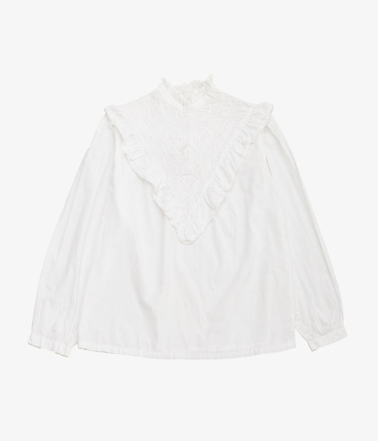 VINTAGE CLOTHING ''30S FRENCH ANTIQUE LACE BLOUSE'' (WHITE)