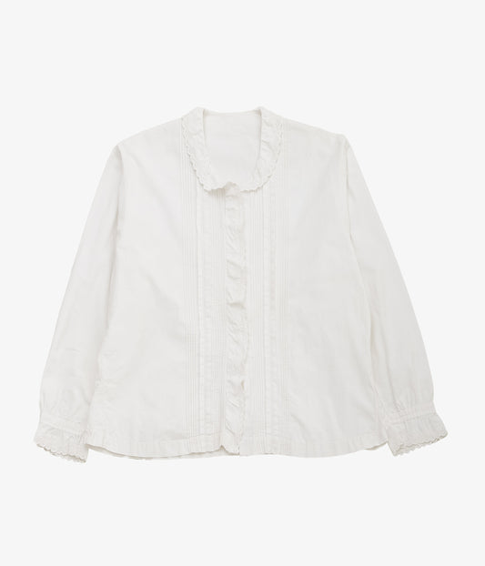 VINTAGE CLOTHING ''40-50's FRENCH VINTAGE BLOUSE'' (WHITE)