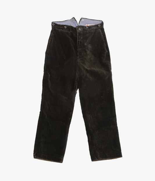 VINTAGE CLOTHING ''40-50s FRENCH CORDUROY TROUSERS'' (DARK BROWN)