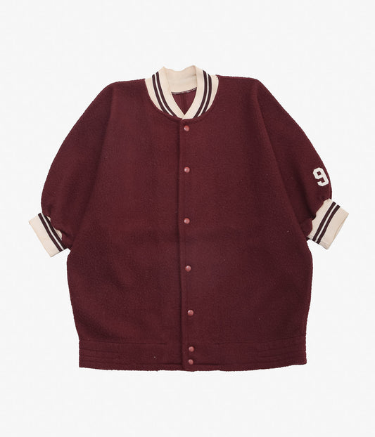 VINTAGE CLOTHING ''50'S RAWLINGS NYLON FREECE STADIUM JACKET'' (BORDEAUX)