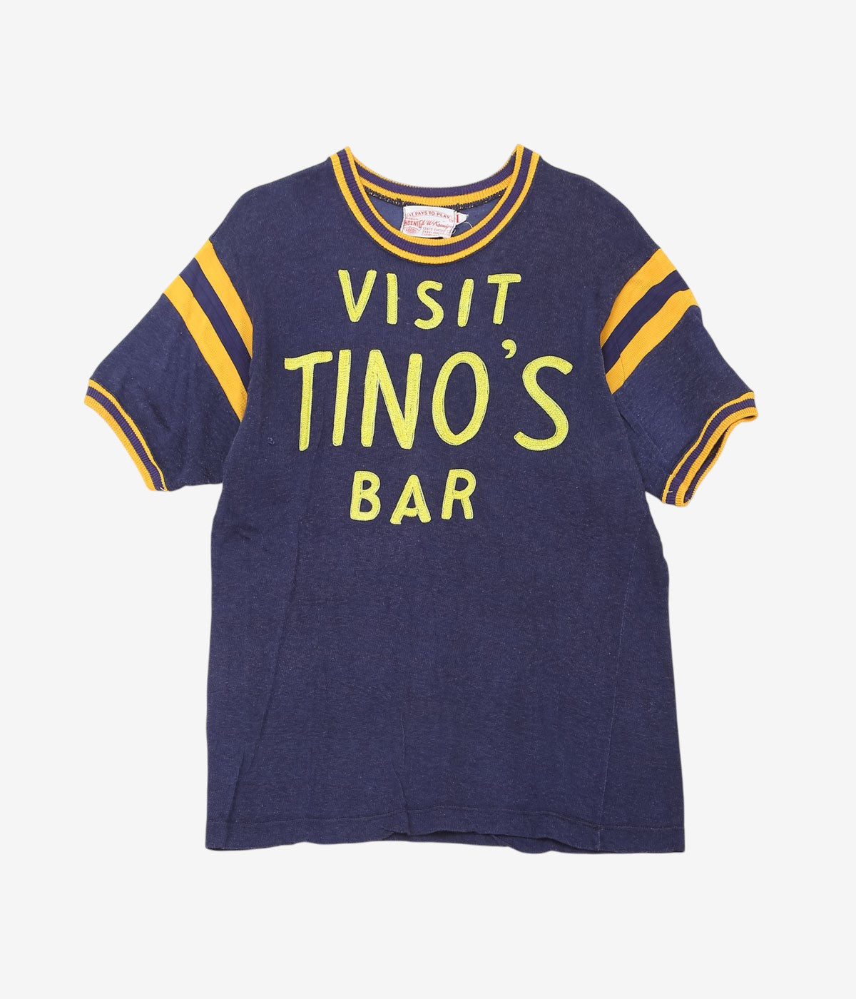 VINTAGE CLOTHING ''50'S VISIT TONO’S BAR RINGER T SHIRTS'' (D.NAVY)