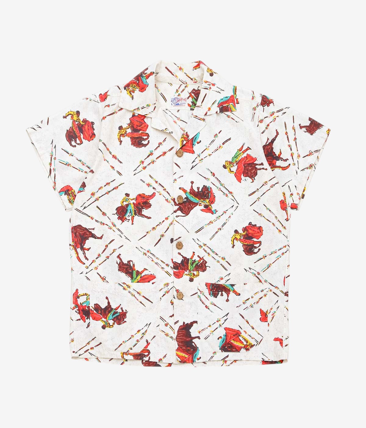 VINTAGE CLOTHING ''50'S~ MEXICAN SOUVENIR SHIRT'' (NATURAL)