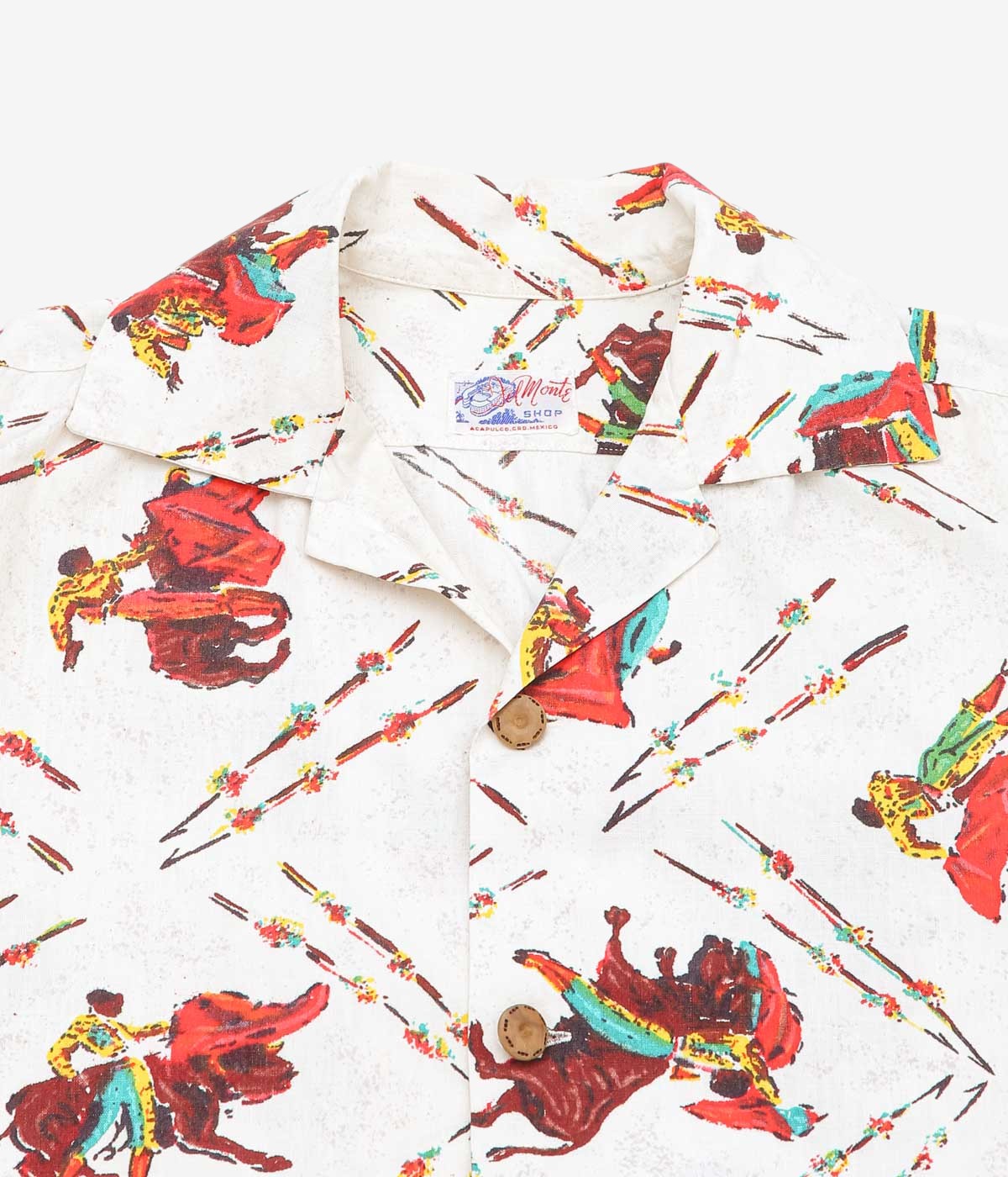 VINTAGE CLOTHING ''50'S~ MEXICAN SOUVENIR SHIRT'' (NATURAL)