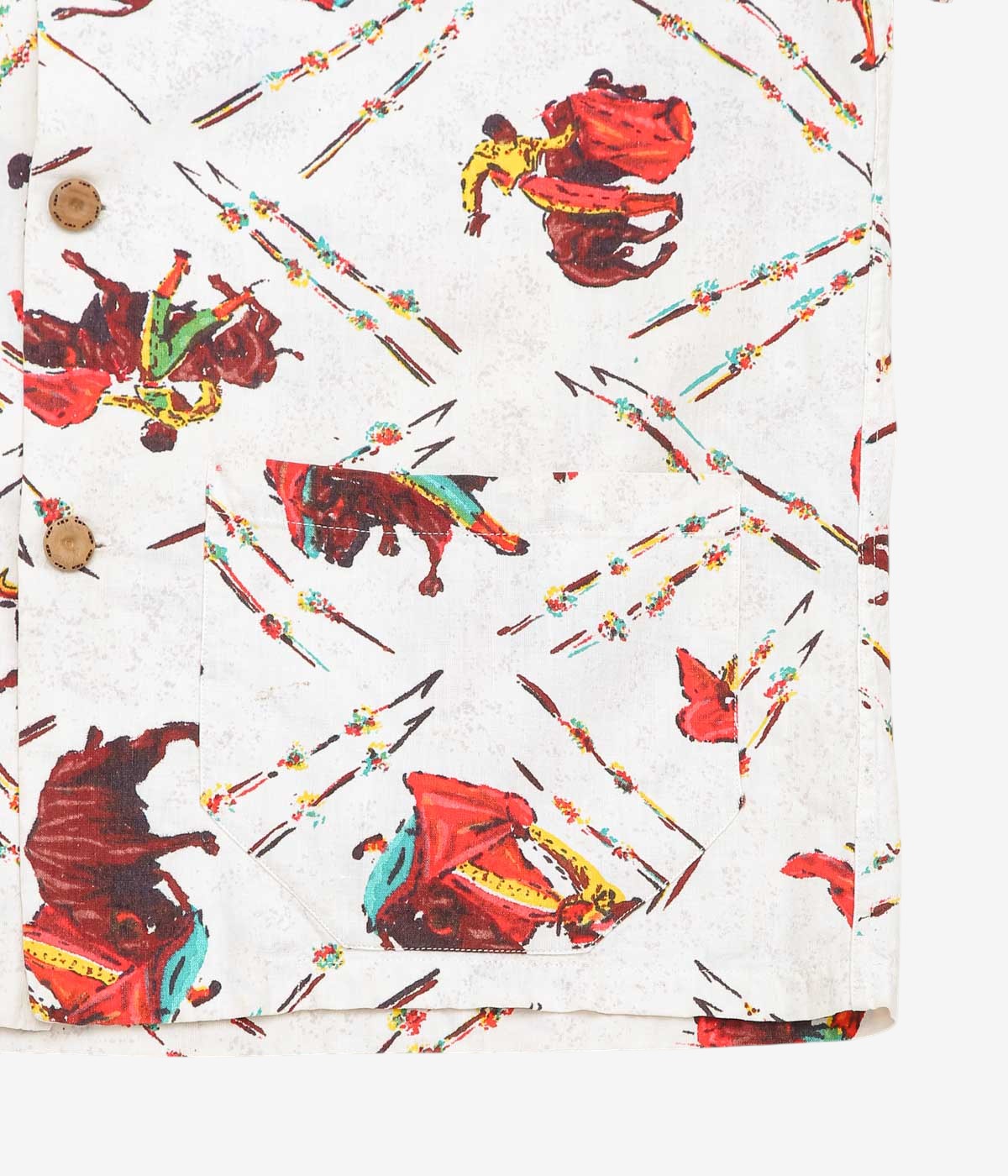 VINTAGE CLOTHING ''50'S~ MEXICAN SOUVENIR SHIRT'' (NATURAL)