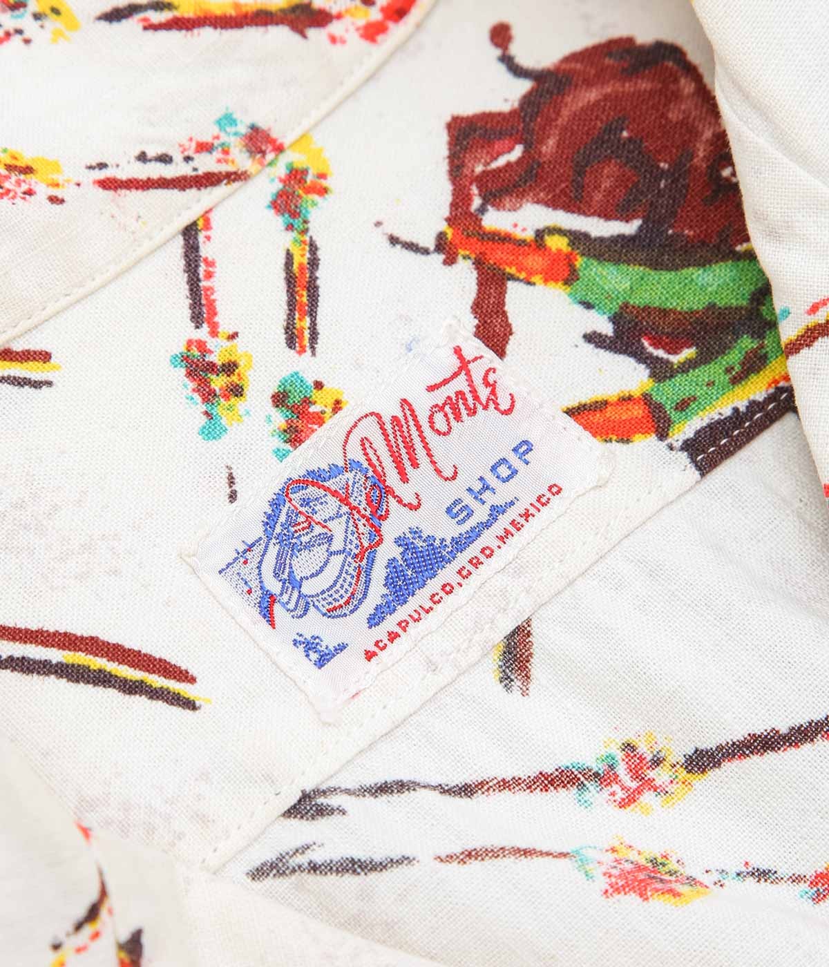 VINTAGE CLOTHING ''50'S~ MEXICAN SOUVENIR SHIRT'' (NATURAL)