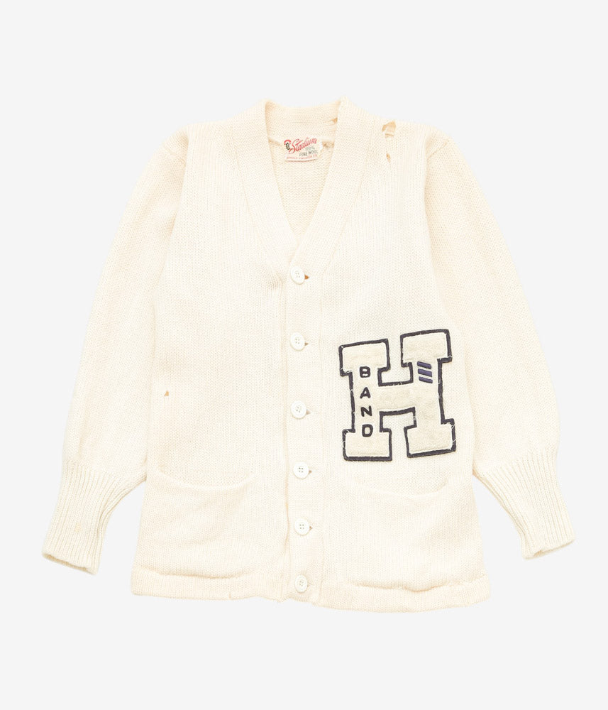 VINTAGE CLOTHING ''50s STADIUM WOOL LETTERED KNIT'' (WHITE)