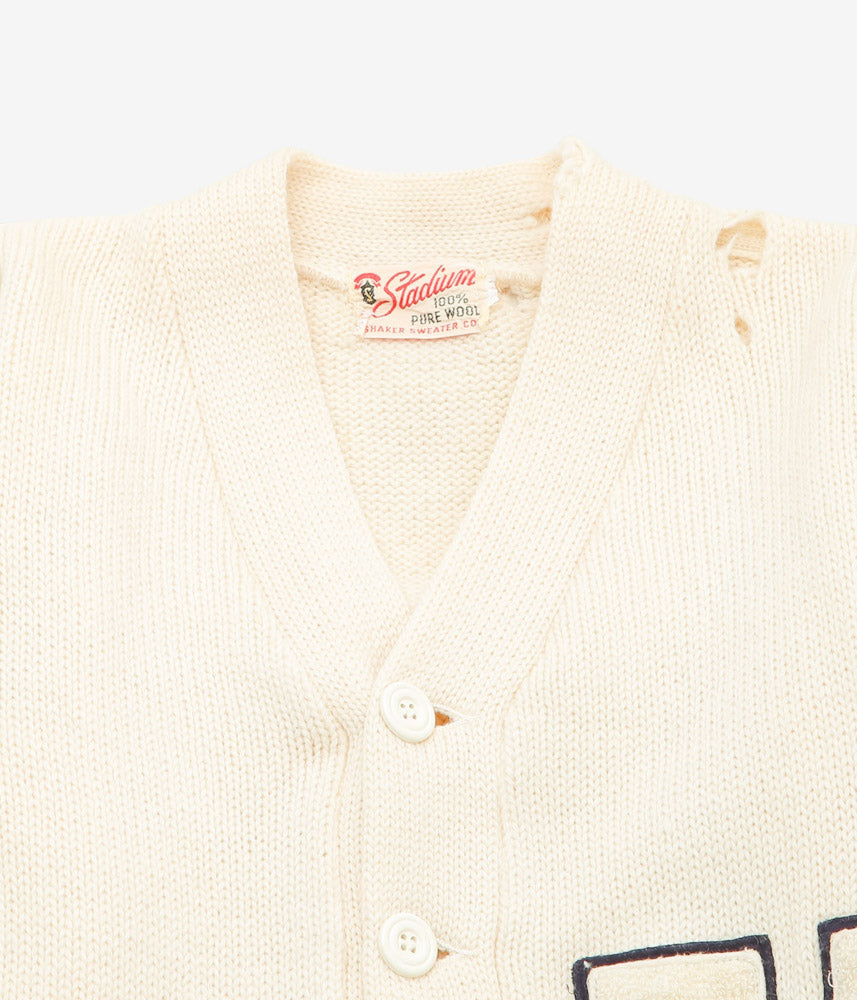 VINTAGE CLOTHING ''50s STADIUM WOOL LETTERED KNIT'' (WHITE)