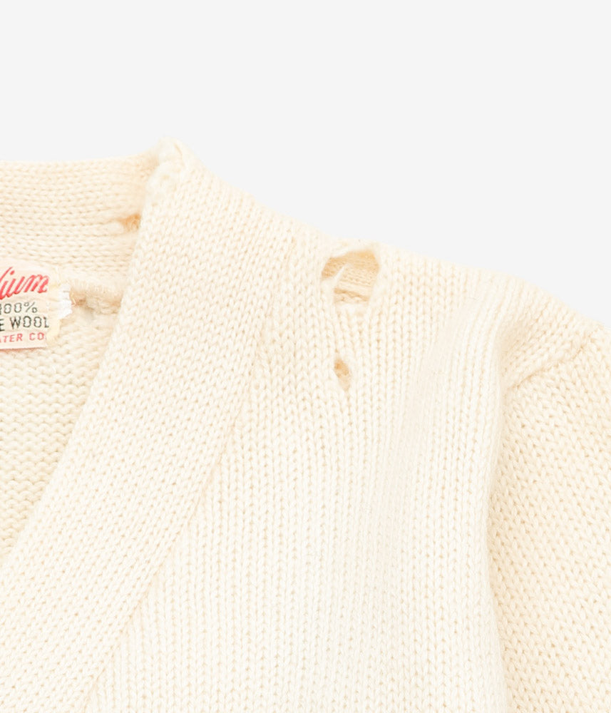 VINTAGE CLOTHING ''50s STADIUM WOOL LETTERED KNIT'' (WHITE)