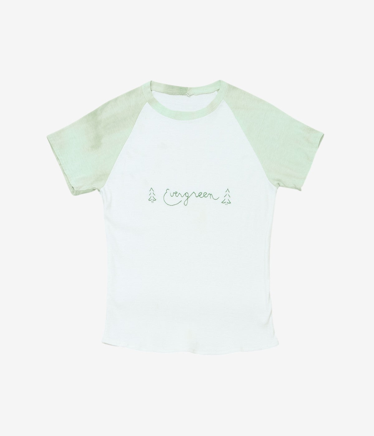 VINTAGE CLOTHING ''60-70's HOME MADE "Evergreen" RAGLAN TEE'' (GREEN)