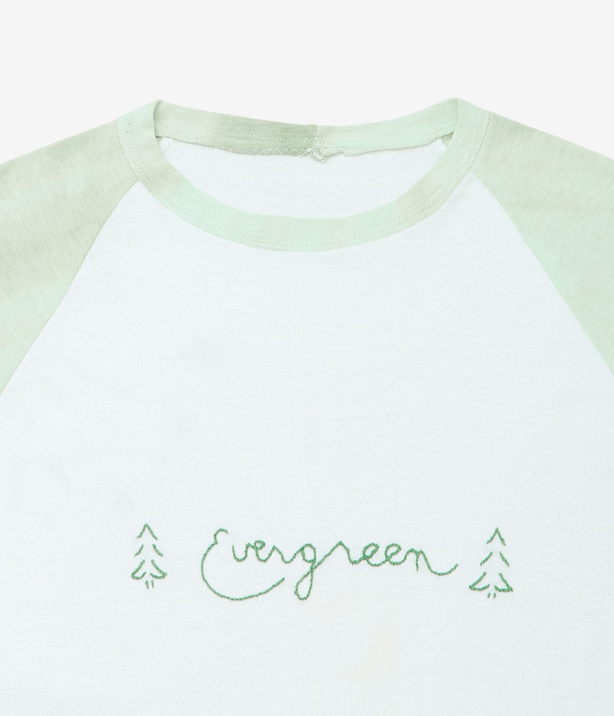 VINTAGE CLOTHING ''60-70's HOME MADE "Evergreen" RAGLAN TEE'' (GREEN)
