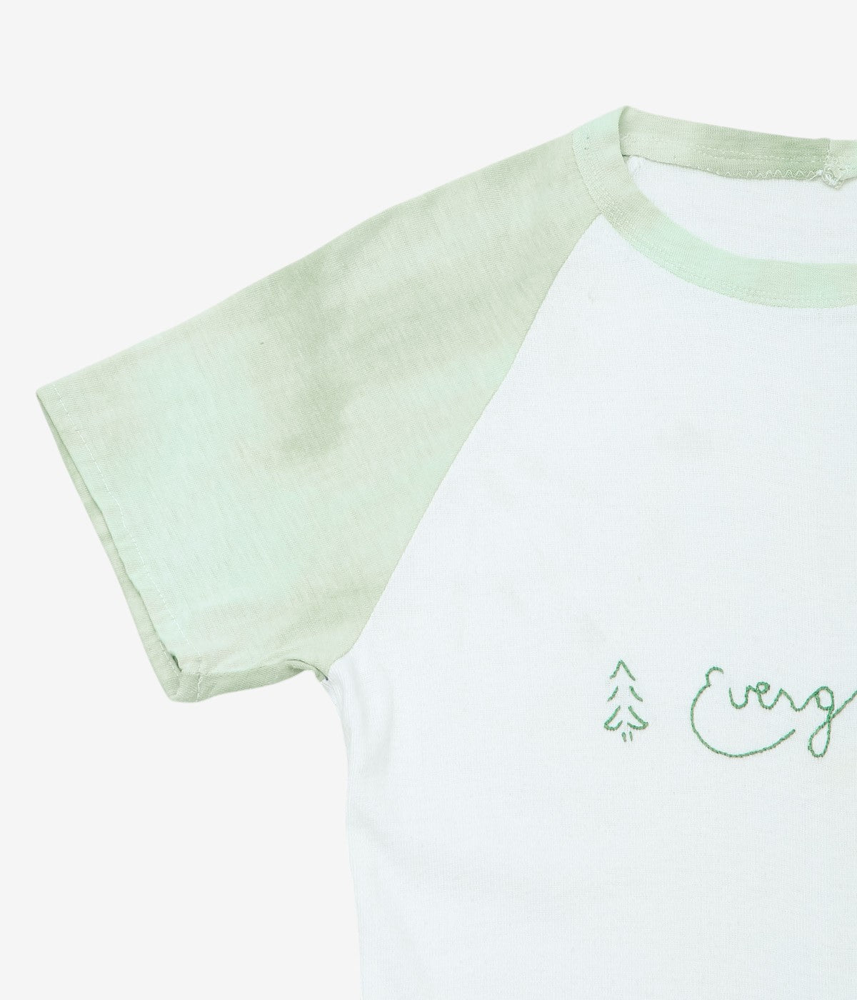 VINTAGE CLOTHING ''60-70's HOME MADE "Evergreen" RAGLAN TEE'' (GREEN)