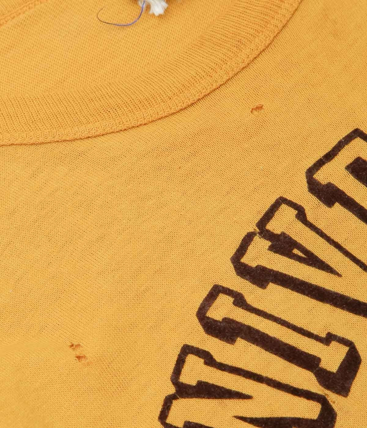 VINTAGE CLOTHING ''60's WYOMING UNIVERSITY TEE'' (MUSTARD)