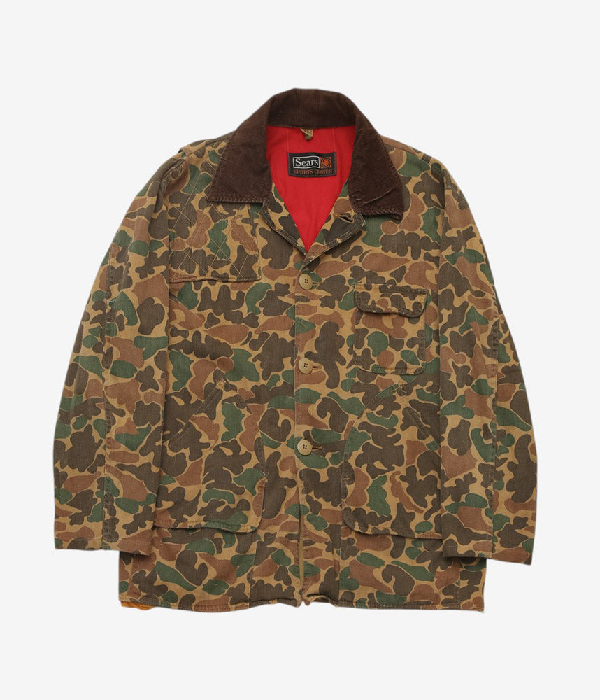 VINTAGE CLOTHING ''60s HUNTING JKT DUCK CAMO RED LINING'' (CAMO)