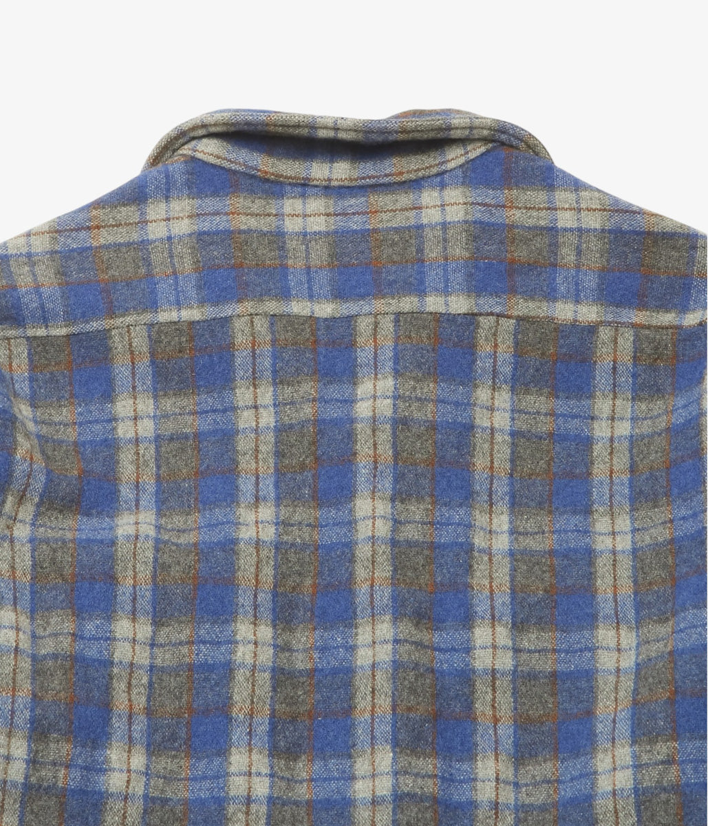 VINTAGE CLOTHING ''60s SEARS WOOL PLAID SHIRT'' (BLUE)