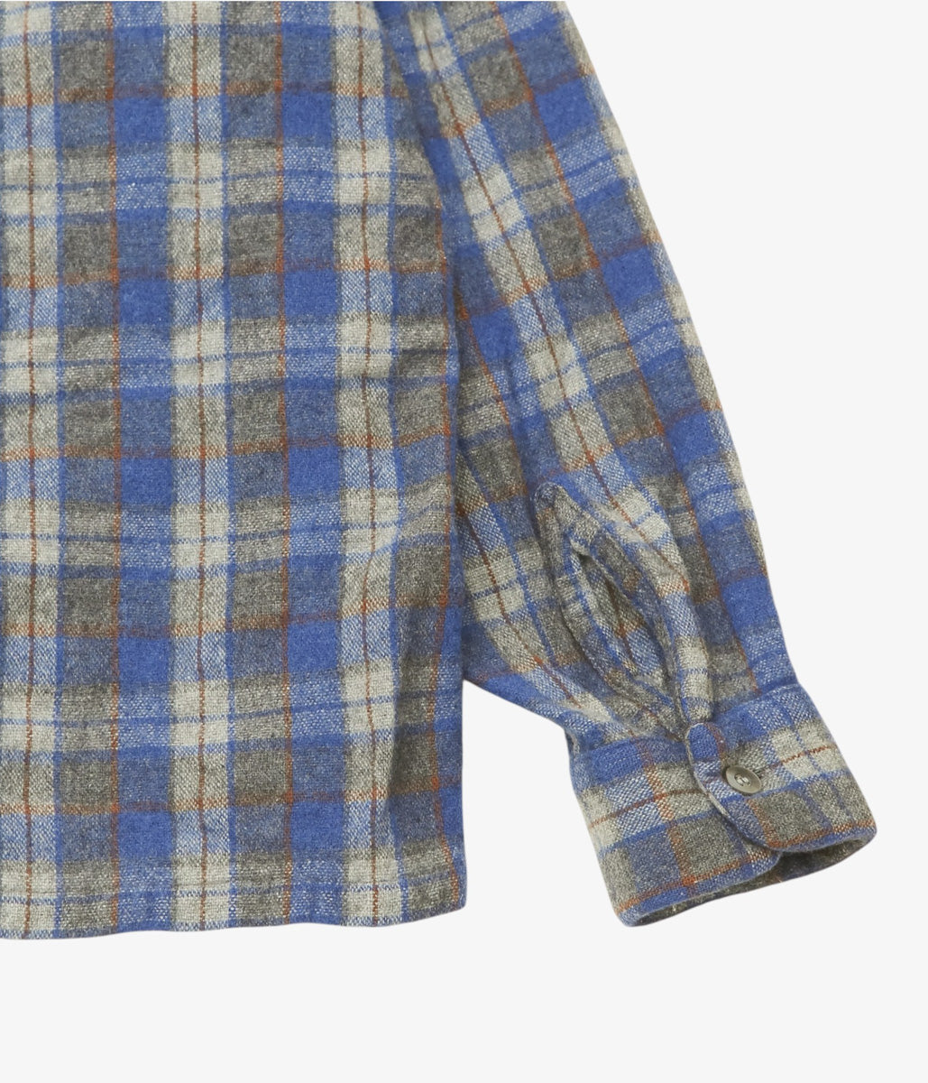 VINTAGE CLOTHING ''60s SEARS WOOL PLAID SHIRT'' (BLUE)