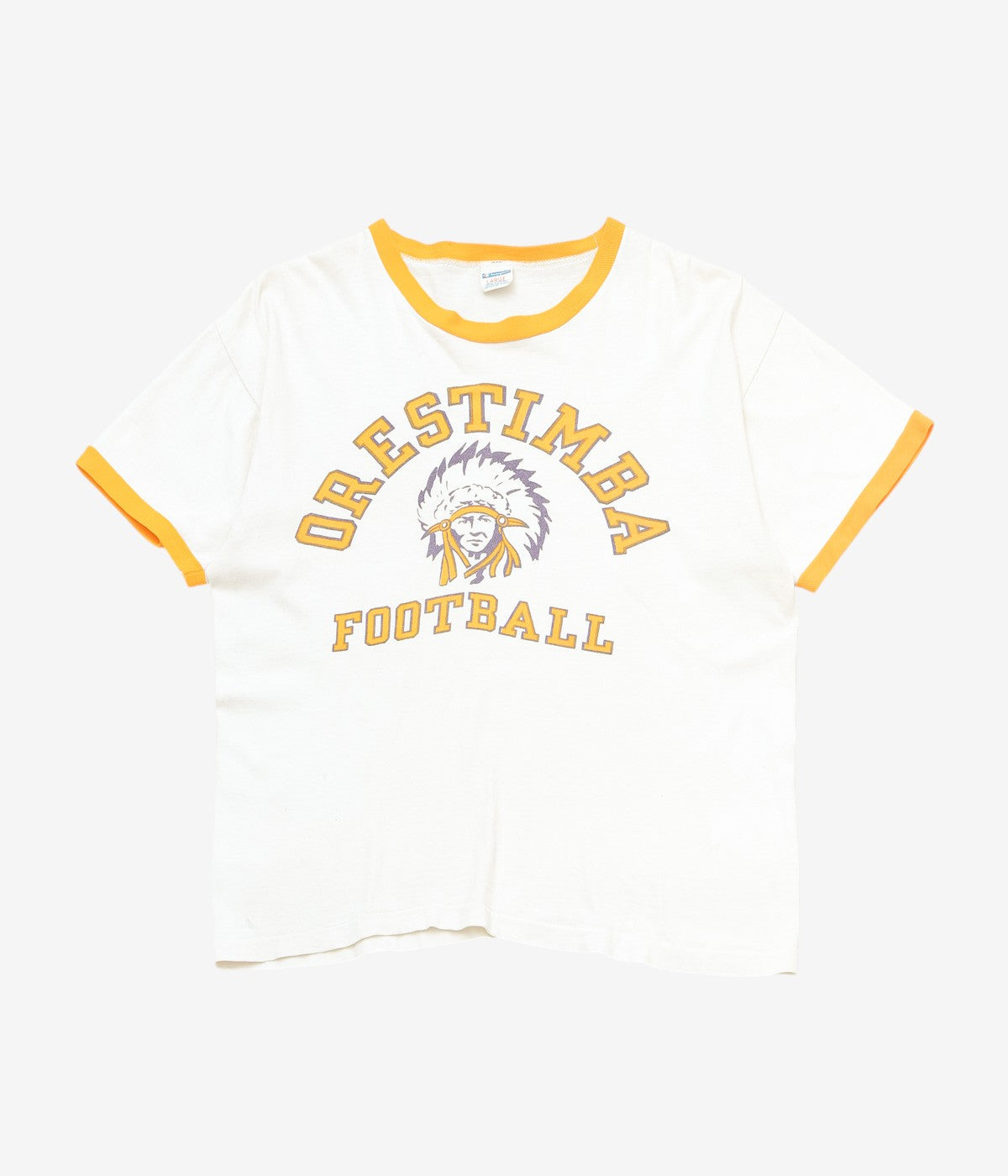 VINTAGE CLOTHING ''70's-80's "ORESTIMBA FOOTBALL" RINGER TSHIRTS'' (YELLOW*WHITE)