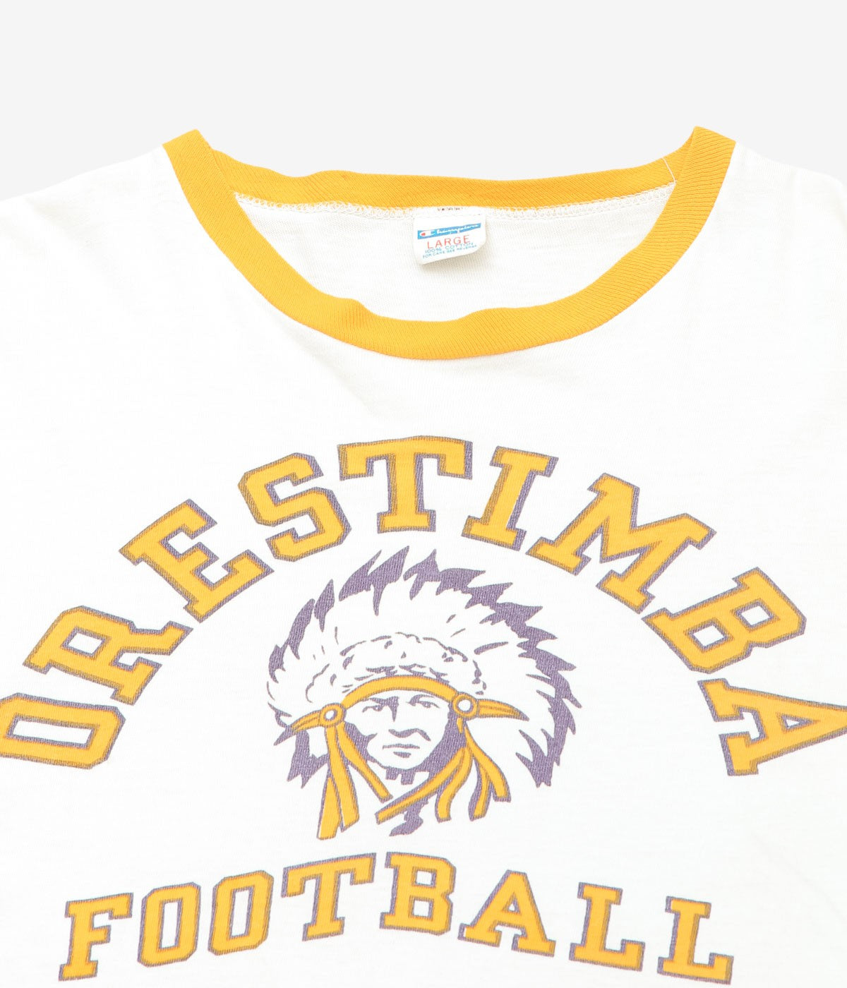 VINTAGE CLOTHING ''70's-80's "ORESTIMBA FOOTBALL" RINGER TSHIRTS'' (YELLOW*WHITE)