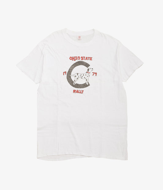VINTAGE CLOTHING ''70S HANES "OHIO STATE DOG" HAND PAINT TSHIRTS'' (WHITE)