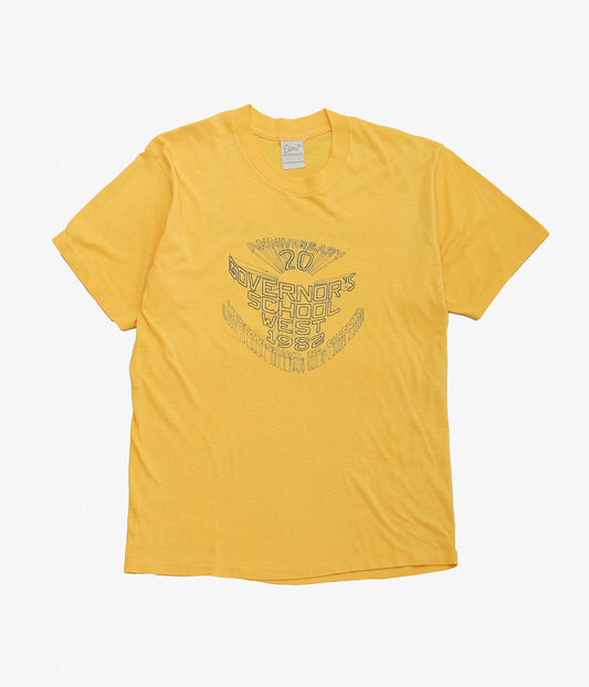 VINTAGE CLOTHING ''80S "GOVERNOR'S SCHOOL WEST 1982" TSHIRTS'' (YELLOW)