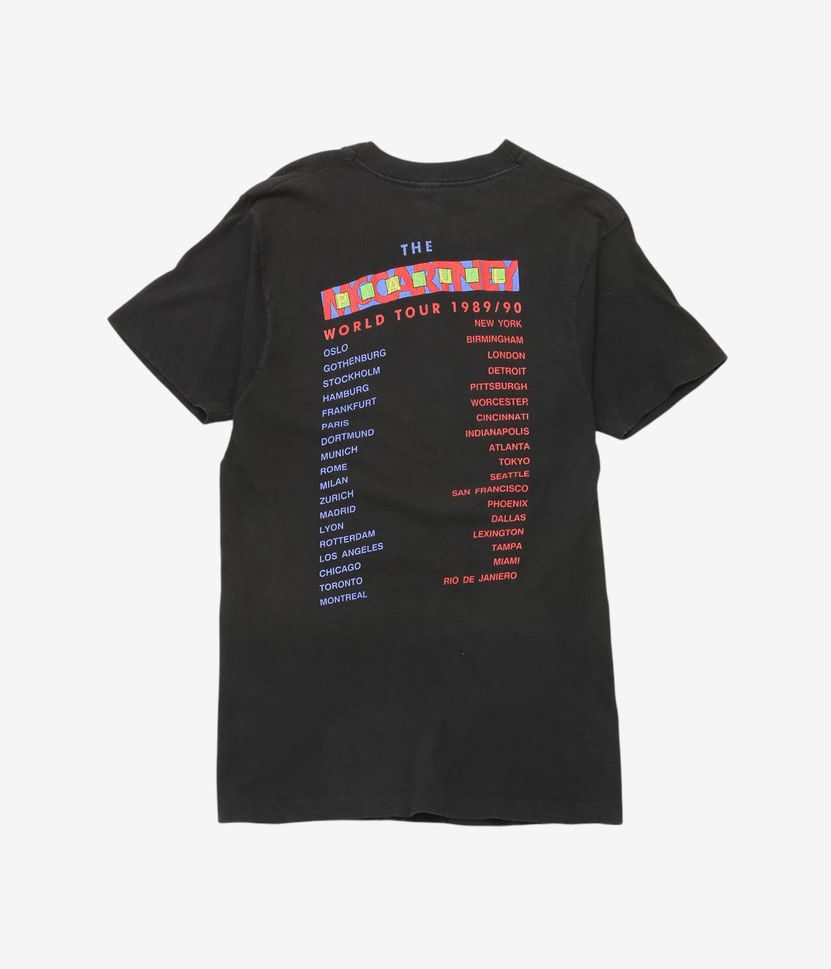 VINTAGE CLOTHING ''89-90's PAUL MACCARTNEY TOUR TEE'' (BLACK)