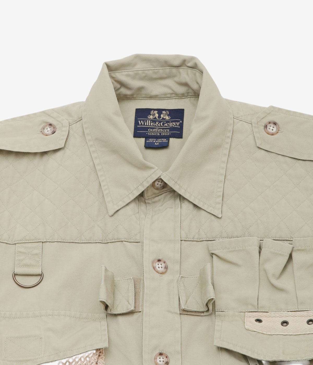 VINTAGE CLOTHING ''90's WILLIS&GEIGER SAFARI SAFARI BUSH SHIRT'' (BEIGE)