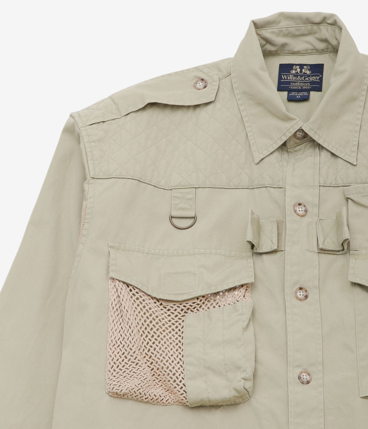 VINTAGE CLOTHING ''90's WILLIS&GEIGER SAFARI SAFARI BUSH SHIRT'' (BEIGE)