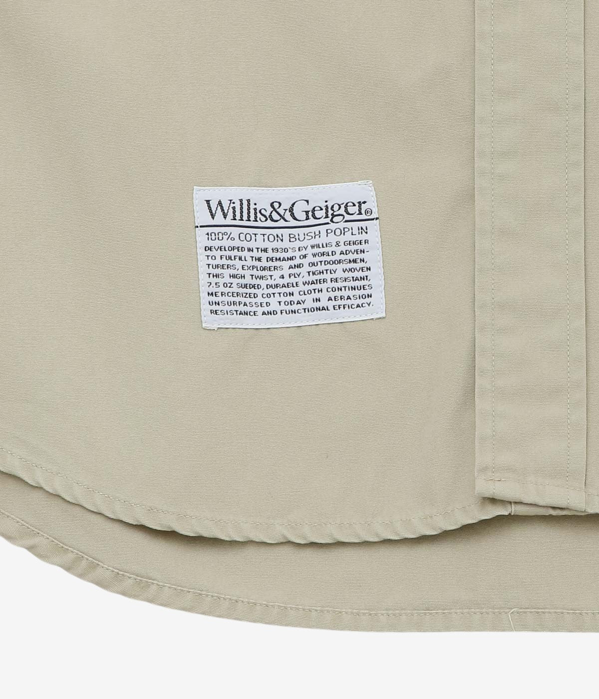 VINTAGE CLOTHING ''90's WILLIS&GEIGER SAFARI SAFARI BUSH SHIRT'' (BEIGE)