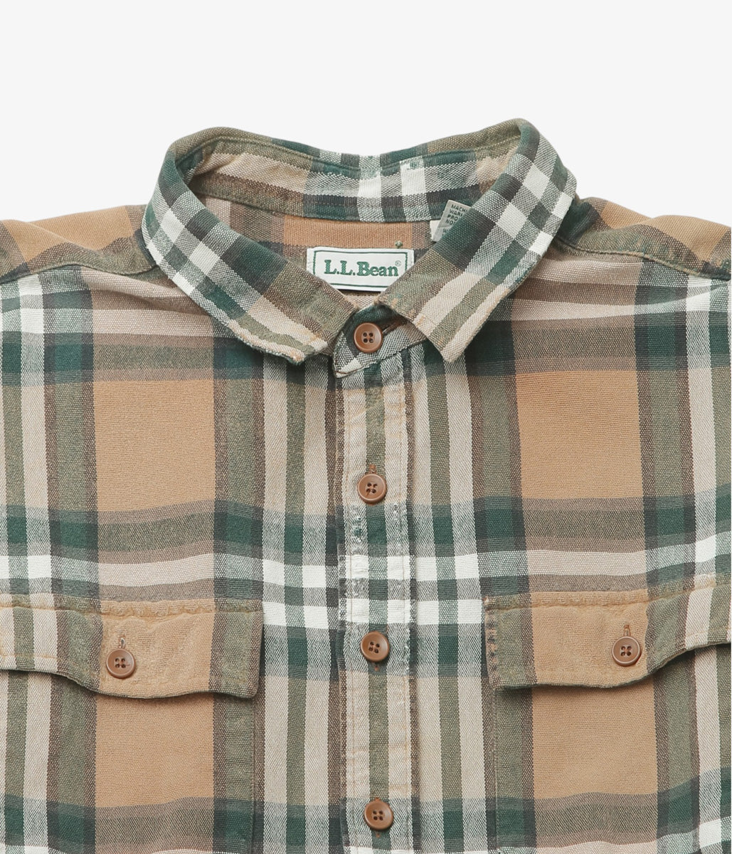 VINTAGE CLOTHING ''90s L.L.BEAN PLAID FLANNEL SHIRT'' (BEIGE)