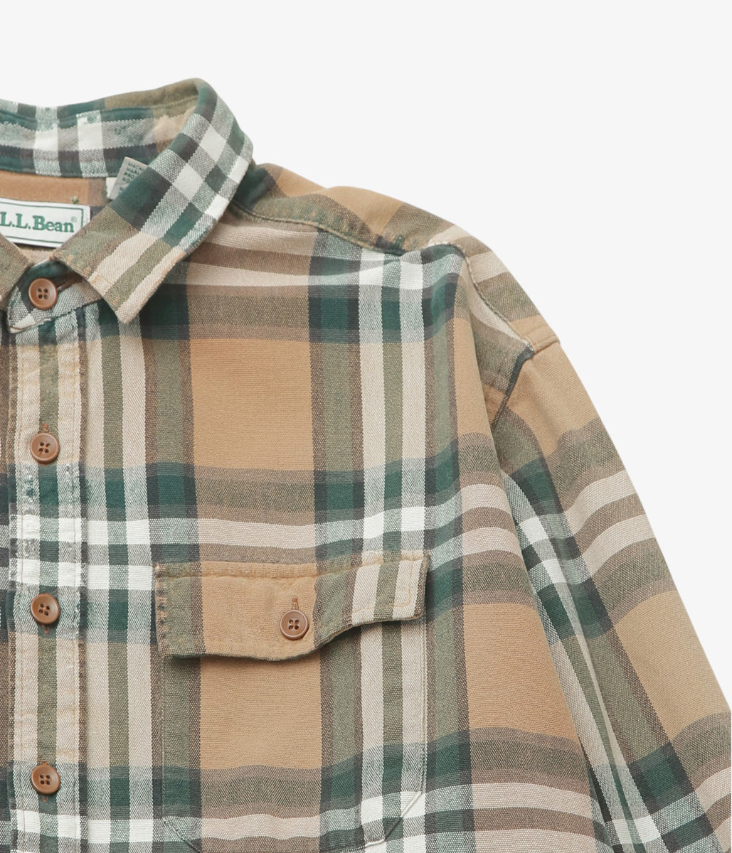 VINTAGE CLOTHING ''90s L.L.BEAN PLAID FLANNEL SHIRT'' (BEIGE)