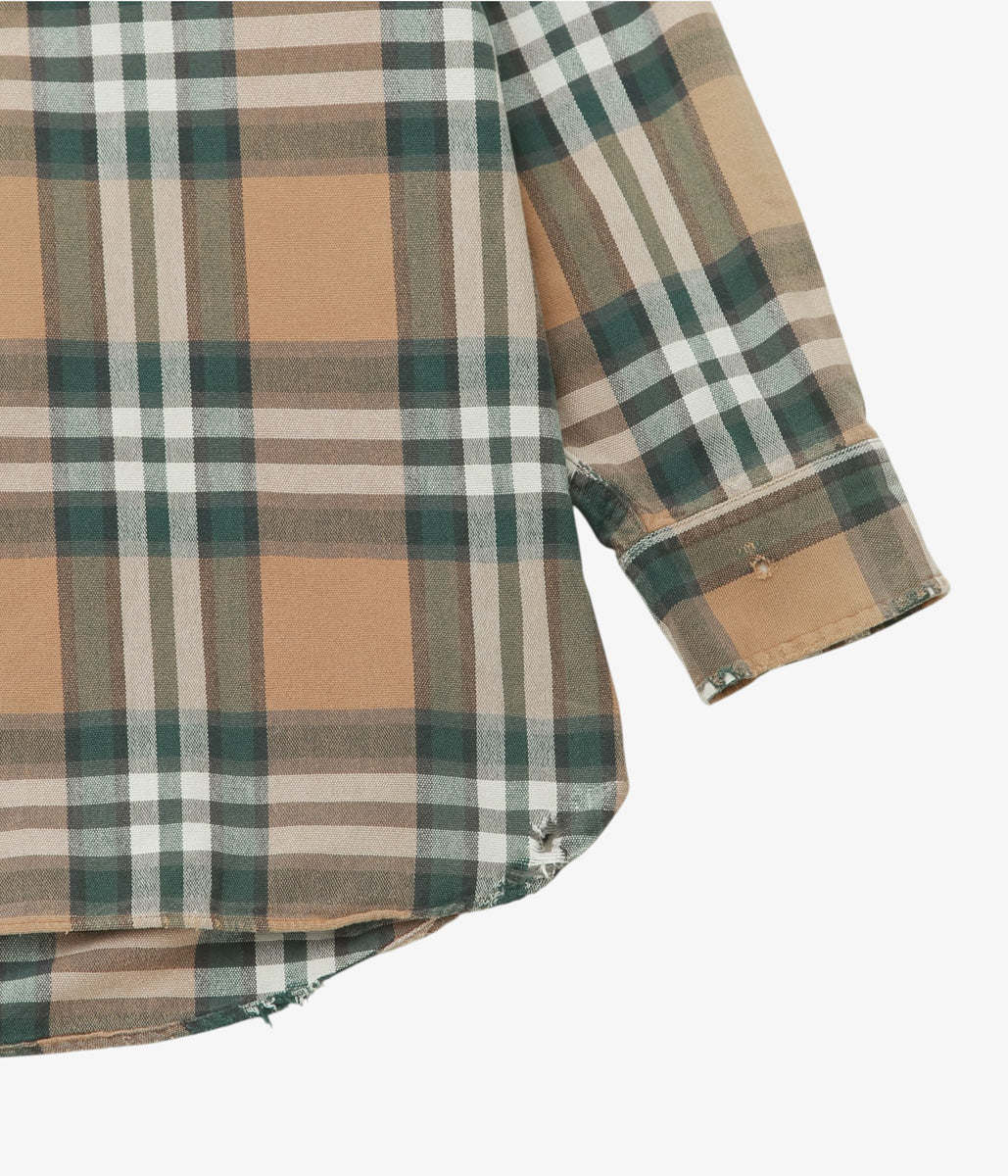 VINTAGE CLOTHING ''90s L.L.BEAN PLAID FLANNEL SHIRT'' (BEIGE)