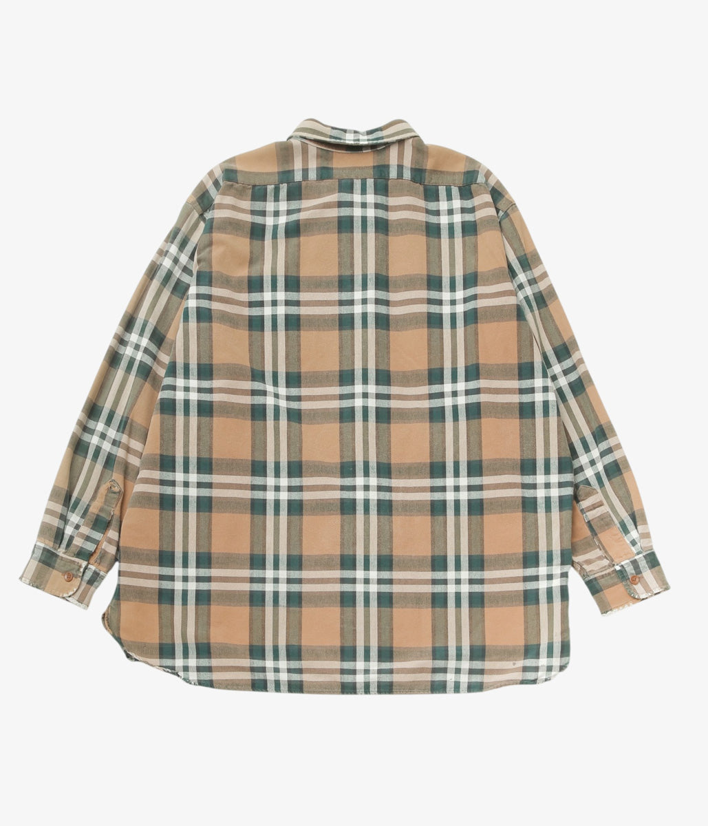 VINTAGE CLOTHING ''90s L.L.BEAN PLAID FLANNEL SHIRT'' (BEIGE)