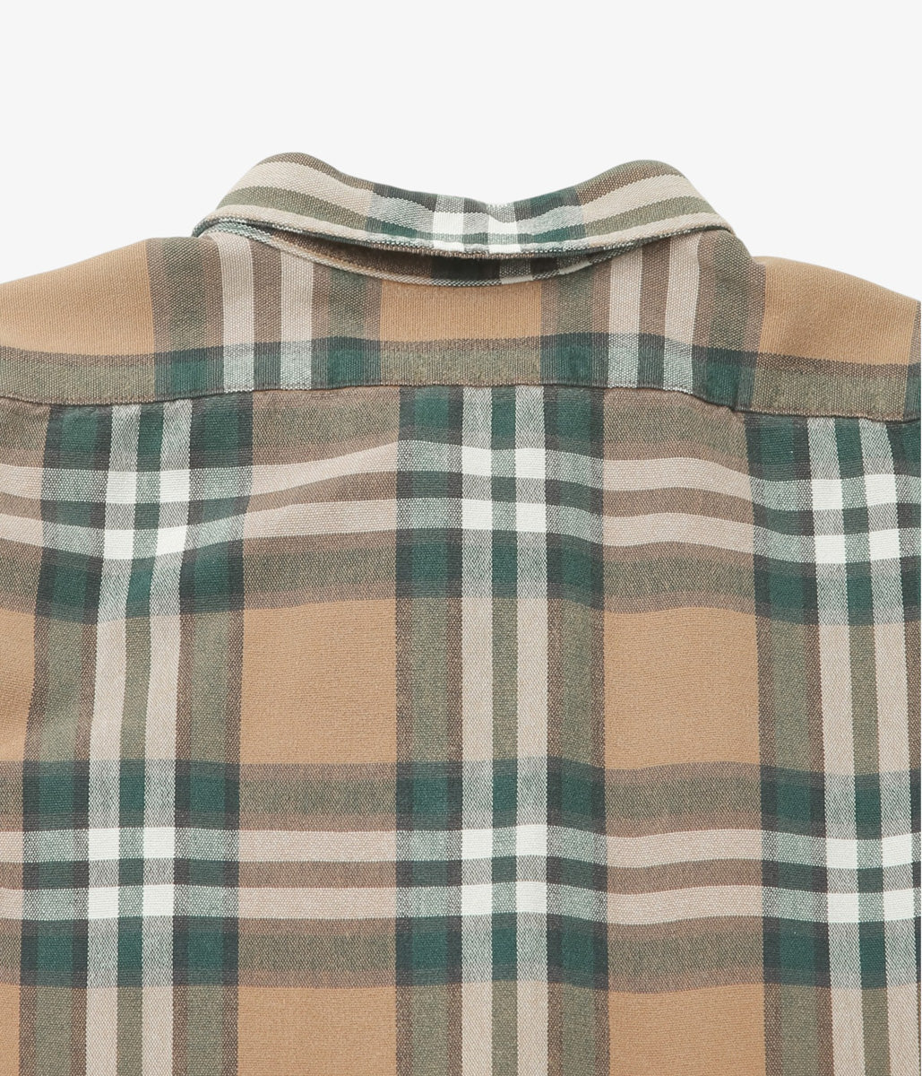 VINTAGE CLOTHING ''90s L.L.BEAN PLAID FLANNEL SHIRT'' (BEIGE)