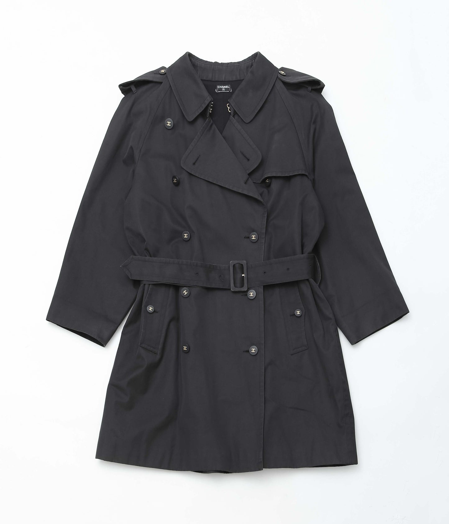 VINTAGE CLOTHING ''Chanel Coco Mark Cotton Trench Coat'' (ASSO)