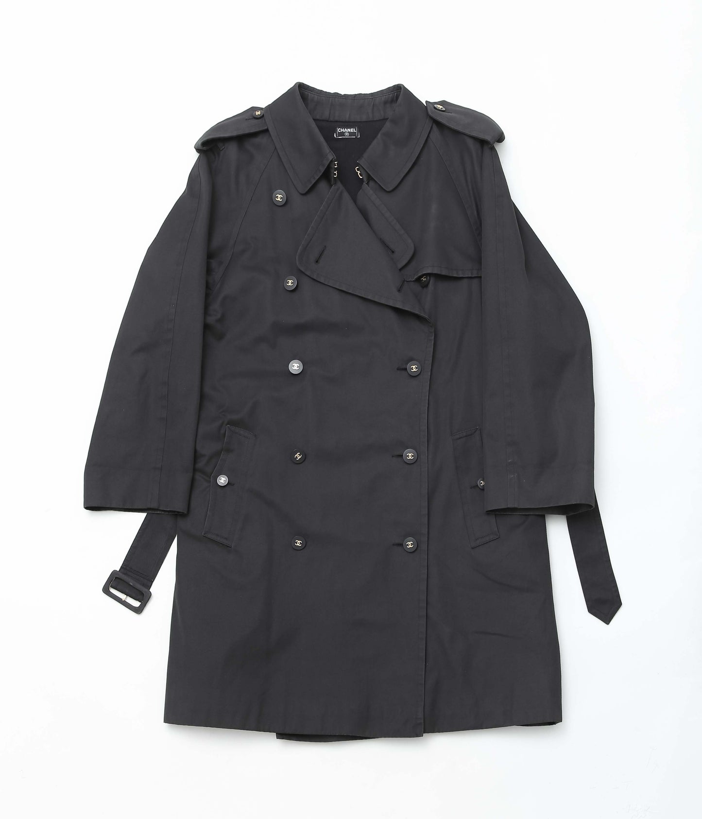 VINTAGE CLOTHING ''Chanel Coco Mark Cotton Trench Coat'' (ASSO)
