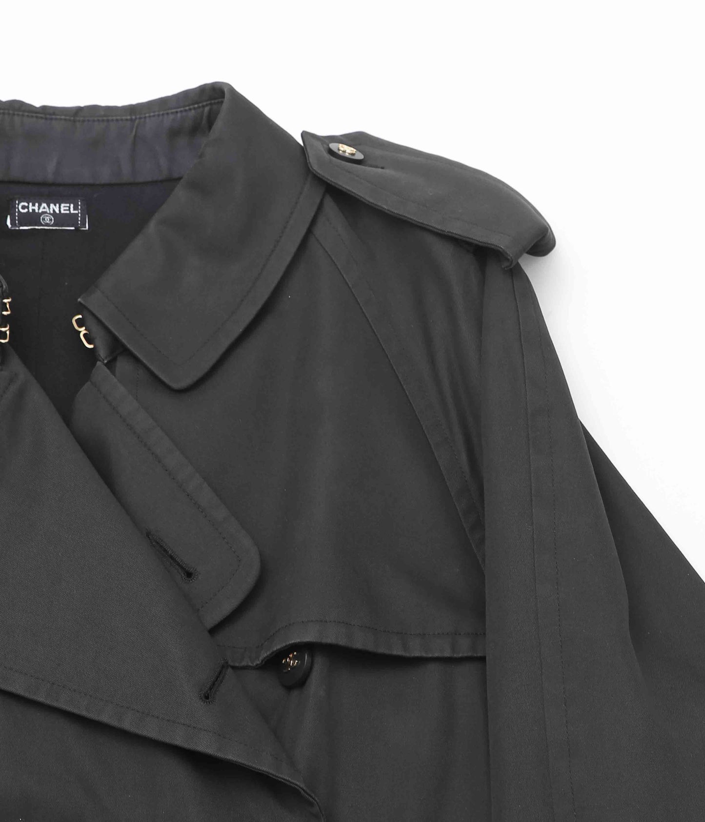 VINTAGE CLOTHING ''Chanel Coco Mark Cotton Trench Coat'' (ASSO)
