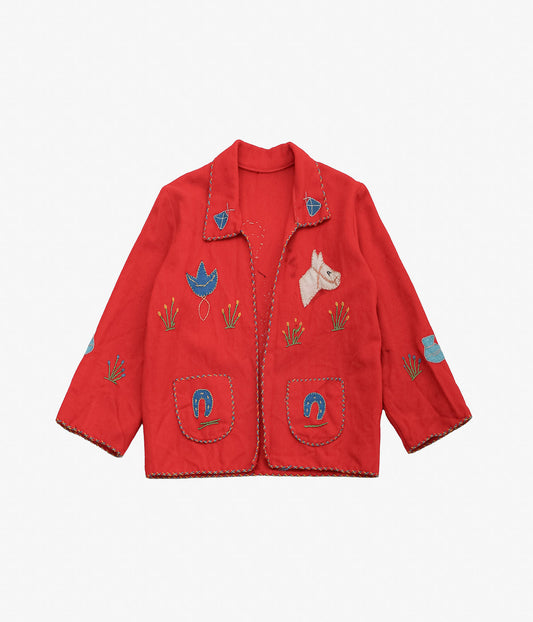 VINTAGE CLOTHING ''VINTAGE MEXICAN JACKET KID'S'' (RED)