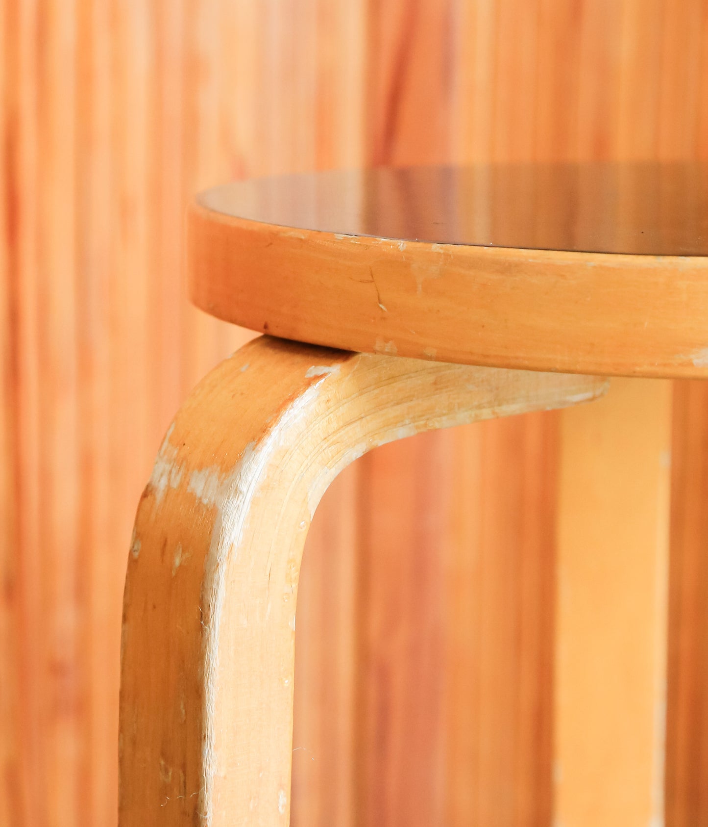 VINTAGE FUNITURE ''106【ALVAR AALTO】STOOL 60 BLACK LINOUEM 50s'' (NATURAL)