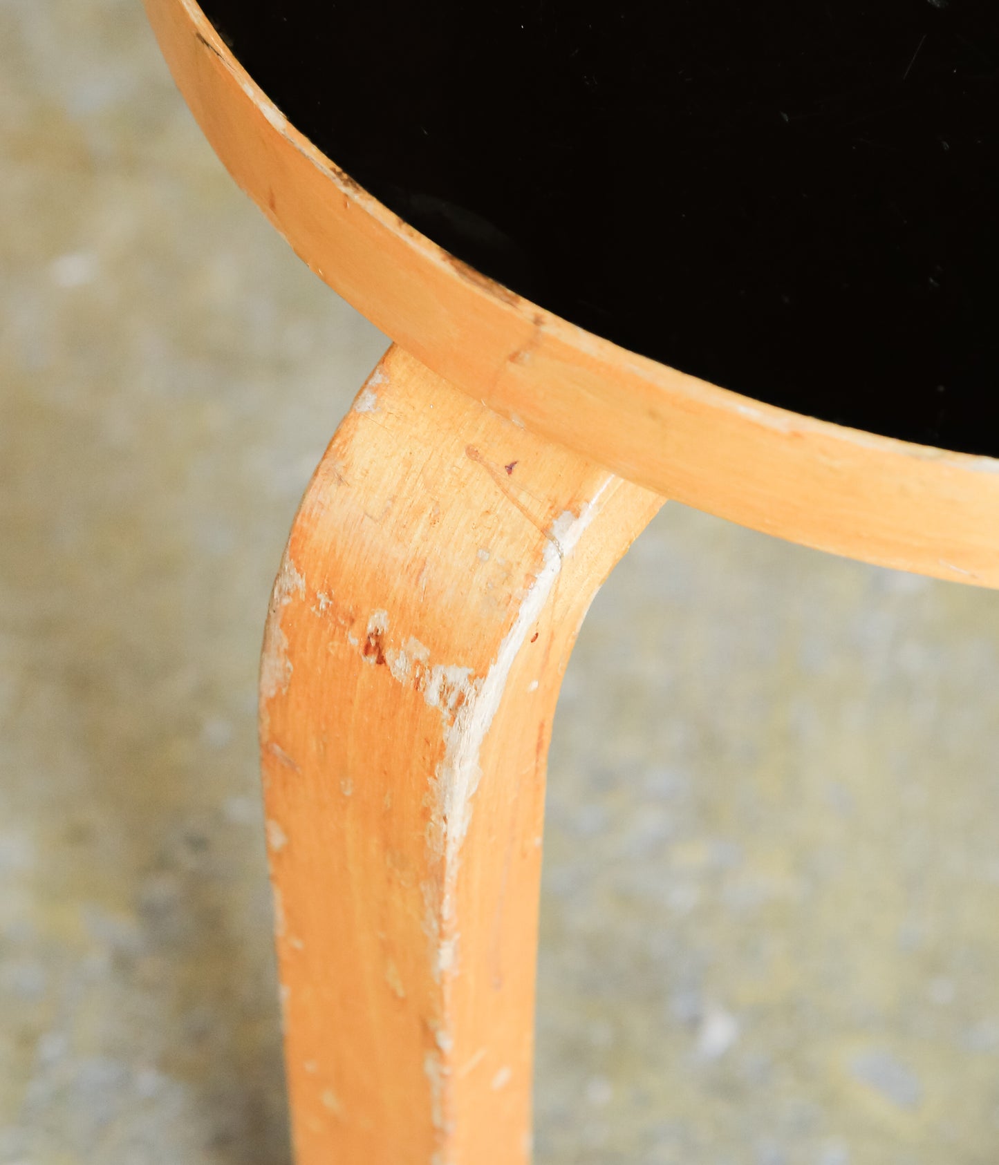 VINTAGE FUNITURE ''106【ALVAR AALTO】STOOL 60 BLACK LINOUEM 50s'' (NATURAL)